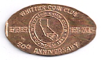 Whittier Coin Club.   50th Anniversary.   September   1959 - 2009.   Founded 1959